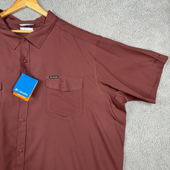 Columbia Shirt Mens Size 4XL Burgundy Lightweight Fishing Vented Utilizer 2 NWT - Picture 14 of 15